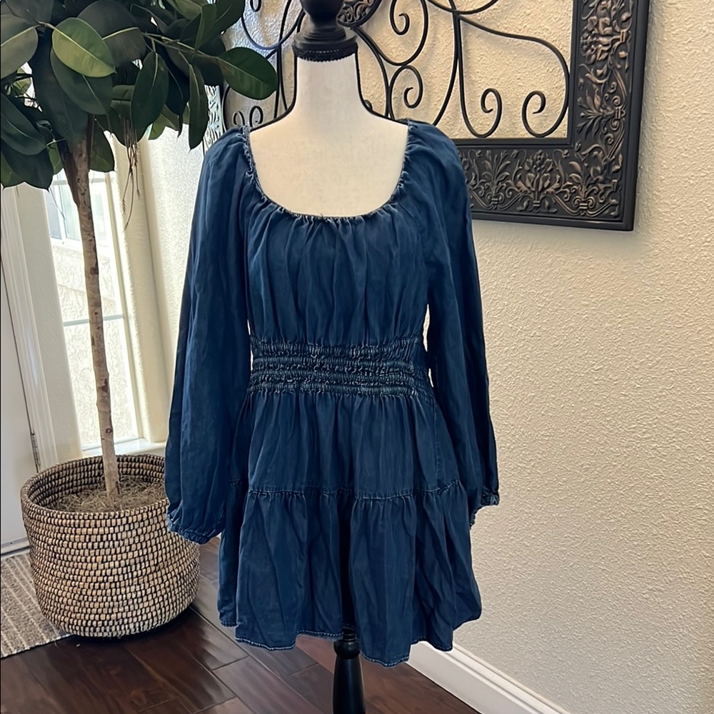 Sam Edelman Blue Tiered Ruffled Sundress